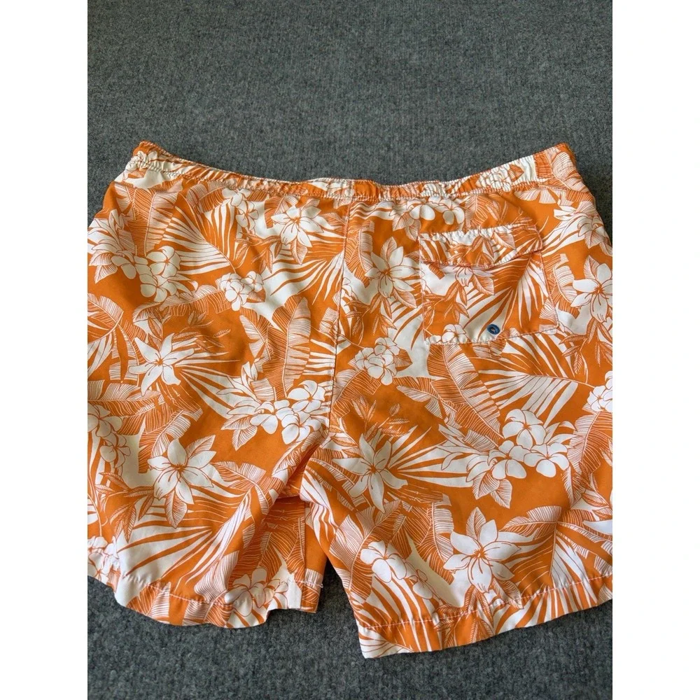 Tommy Bahama Swim Trunks Men XL Orange White Floral Tropical Hawaiian Relax XL